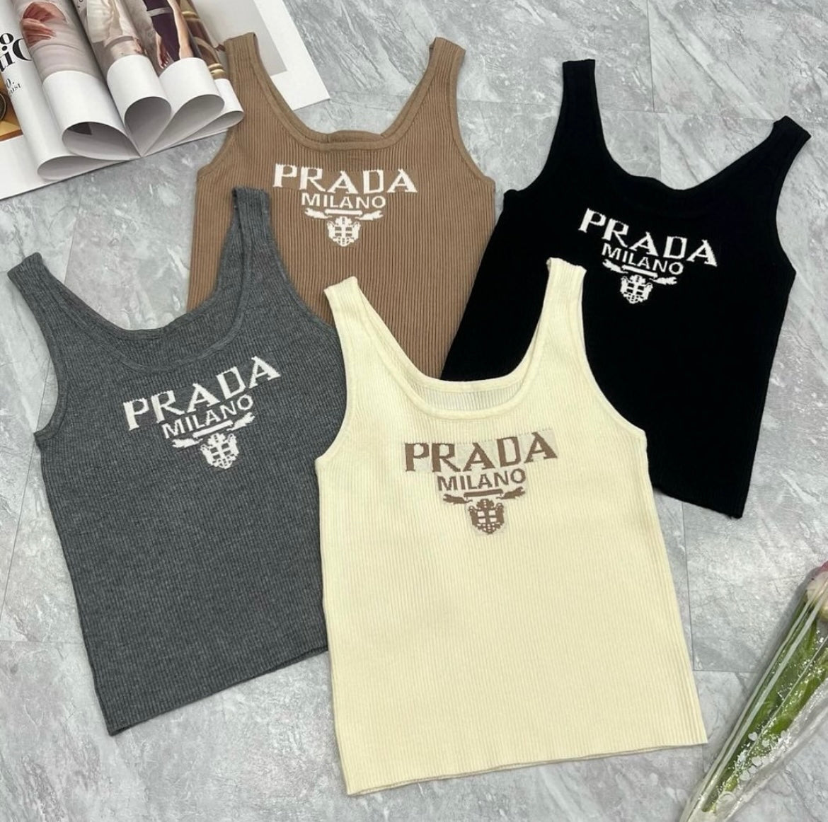 prad ribbed vest top